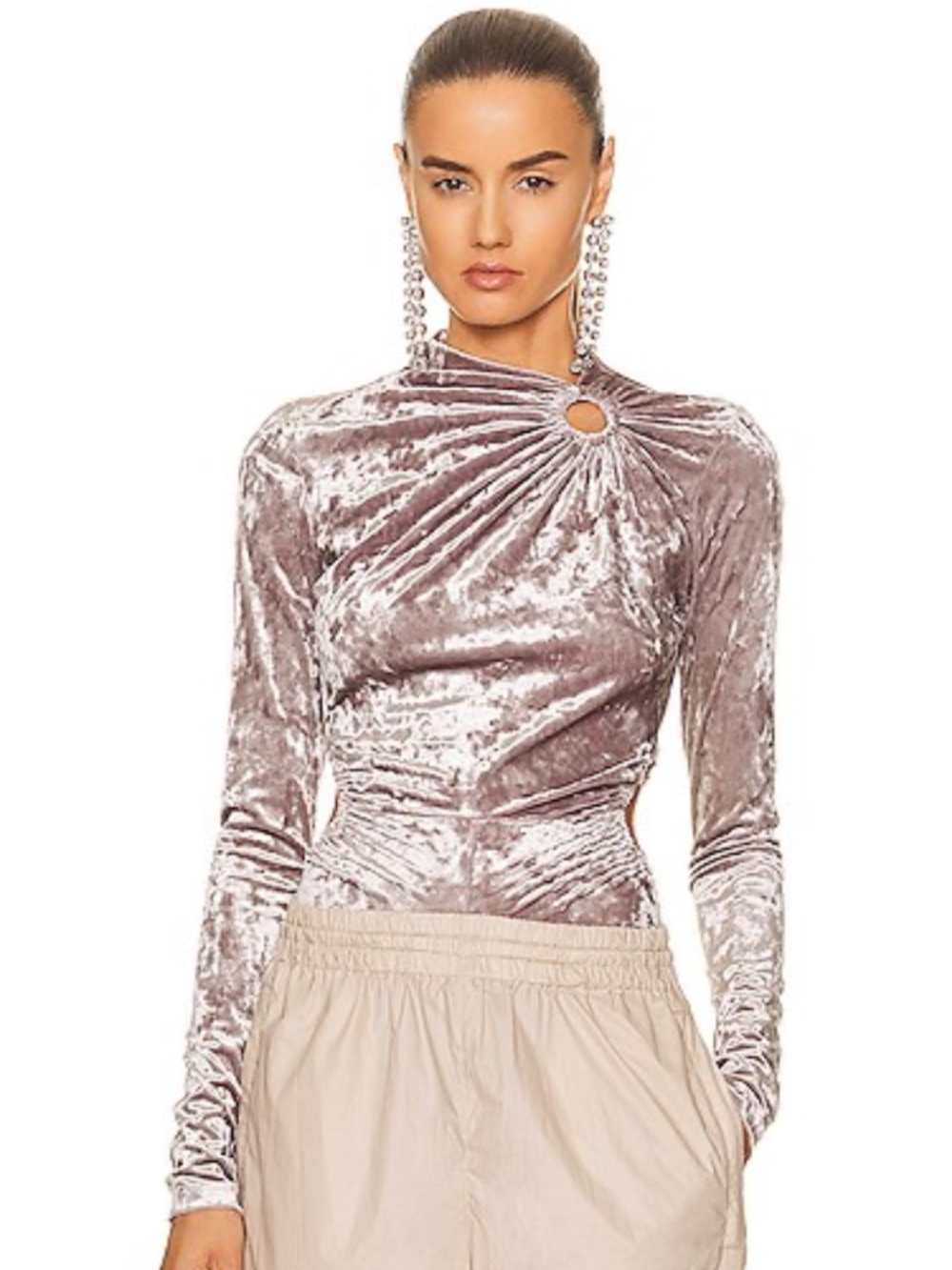Isabel Marant Goldano Crushed Velvet Bodysuit